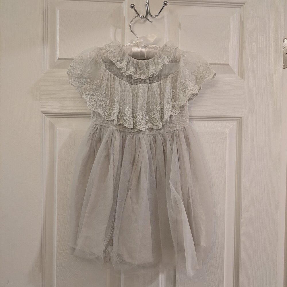 Trish Scully Giovanna Dress Gray Toddler Size 3 GUC